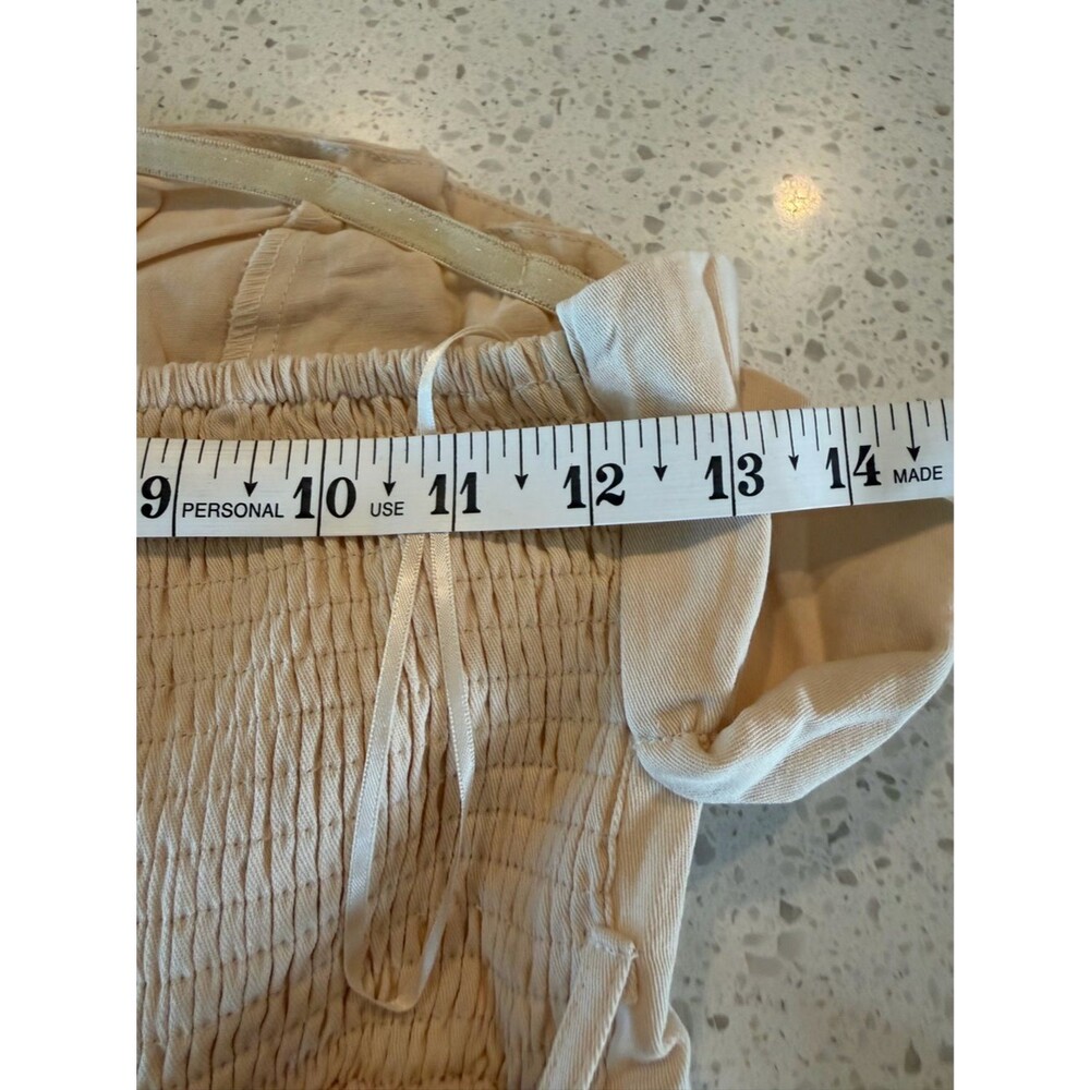Endless Blue Beige Ruffle Strapless Jumpsuit S - Picture 5 of 7